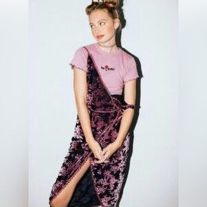 Adam Levine Collection High Low Romper/Dress -Size medium-Burn-out Velvet